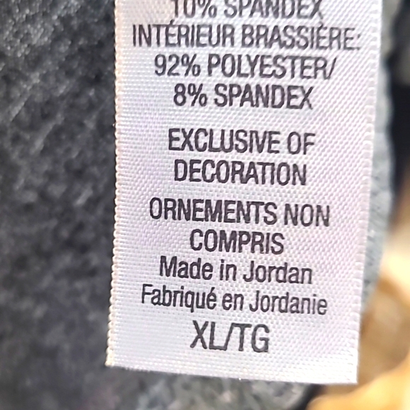 Champion Loose/Ample Black & Gray Top w/Drawstring Criss-Cross Straps, Size XL - Picture 9 of 9